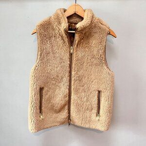 J.Crew Plush Teddy Fleece Excursion Vest in‎ Tan- Size S